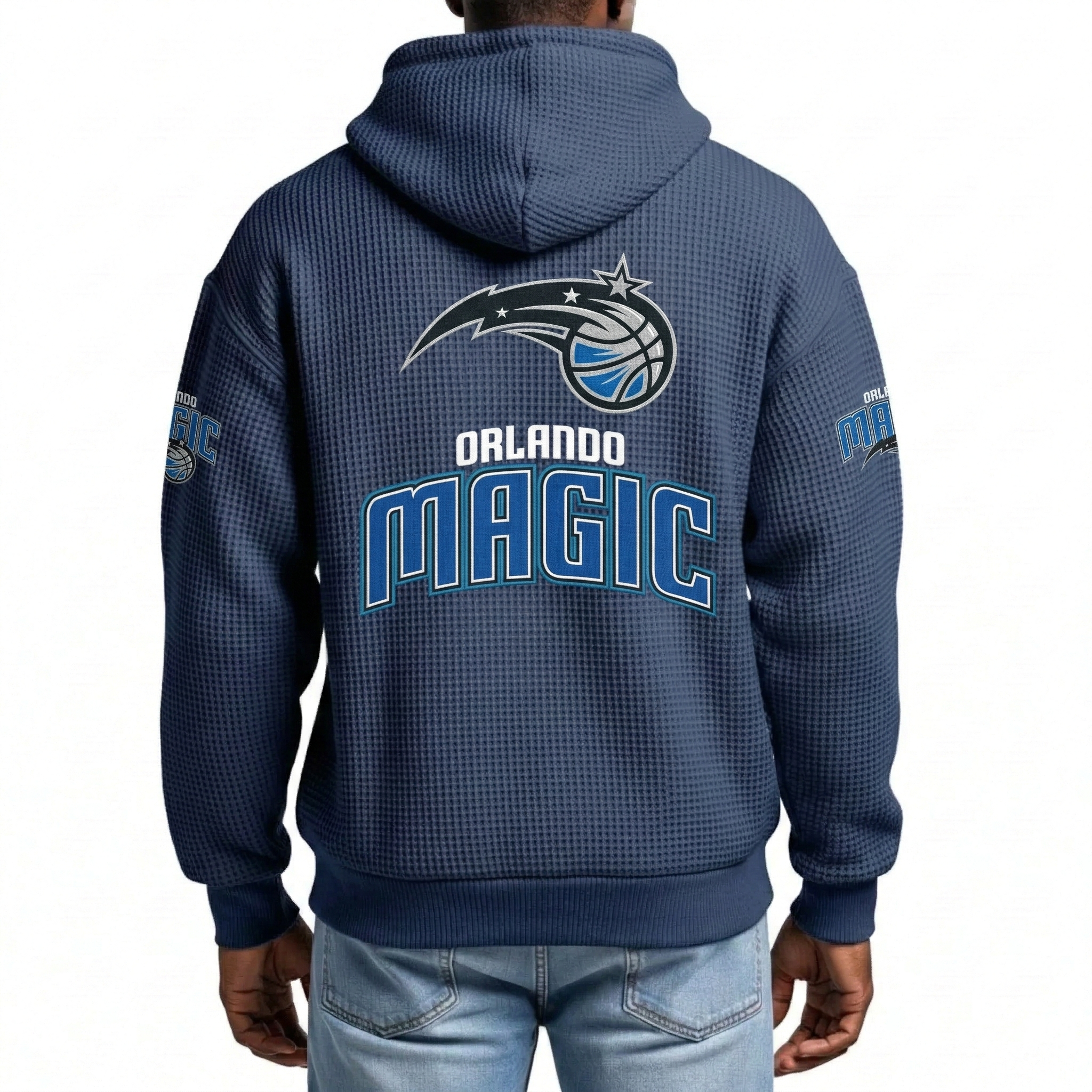 Orlando Magic EST 1989 Printed Waffle Quarter Zip Basketball Fan Hoodie