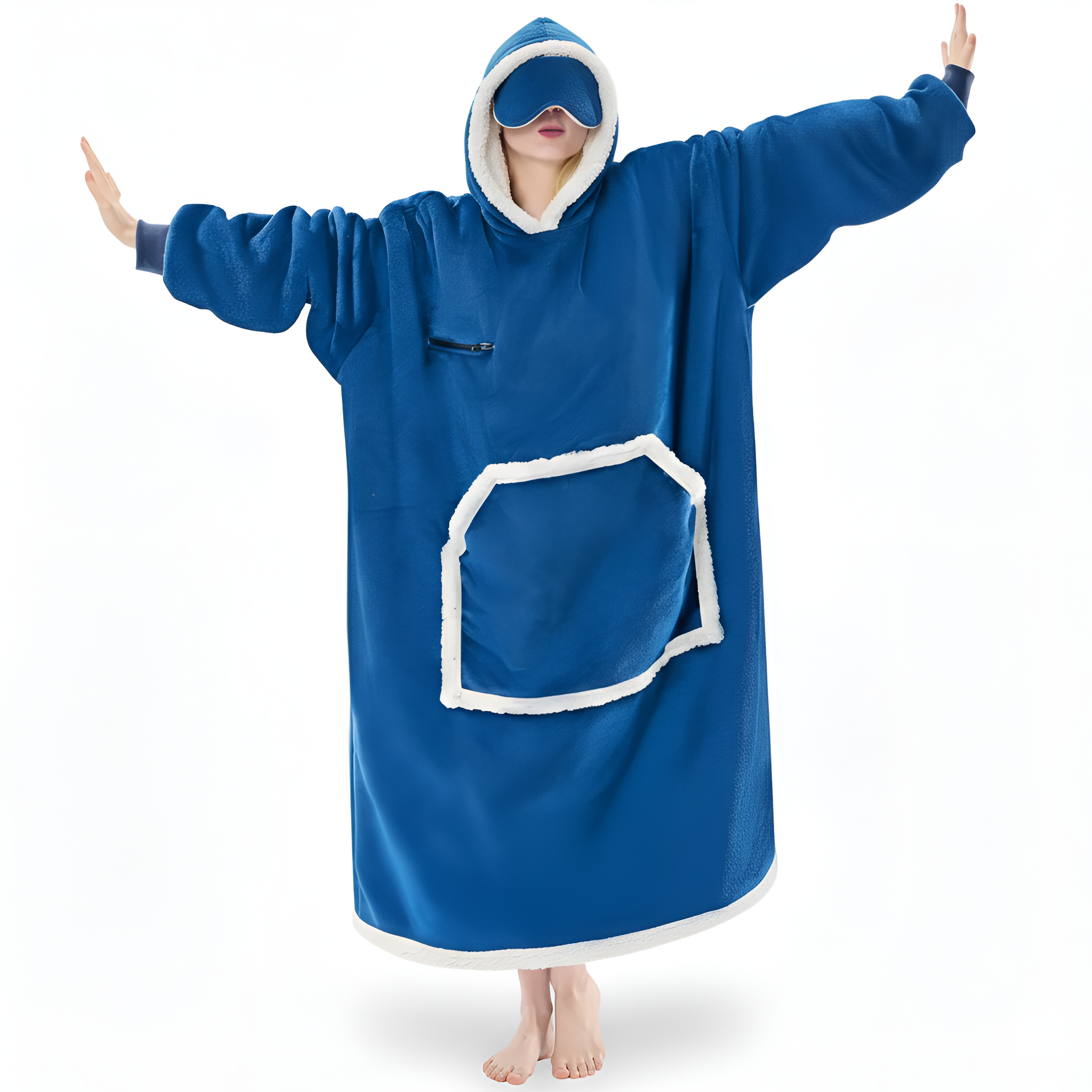 Cozy Oversized Sleep Blanket Hoodie With Built In Mask 