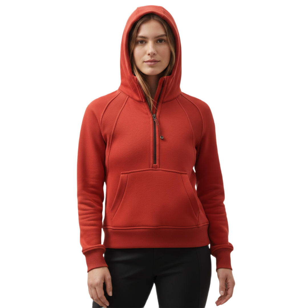 Oversized Half Zip Hooded Sweatshirt