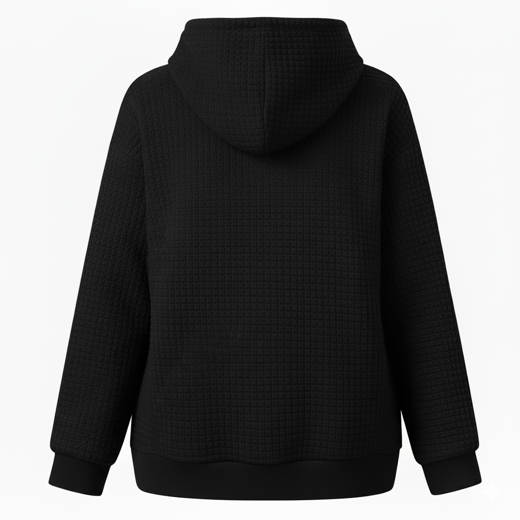 Christmas Gnome Print Waffle Knit Hoodie