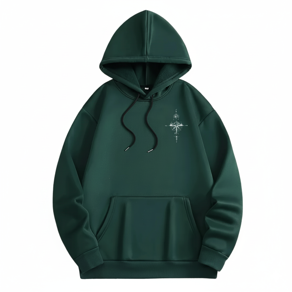 Starry Night And Mountain Themed Fleece Hoodie