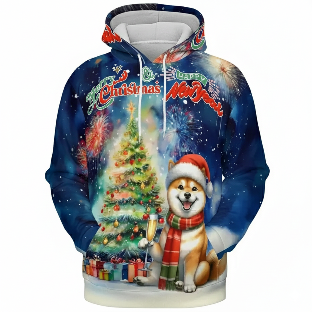 Christmas Santa Dog Holiday Hoodie