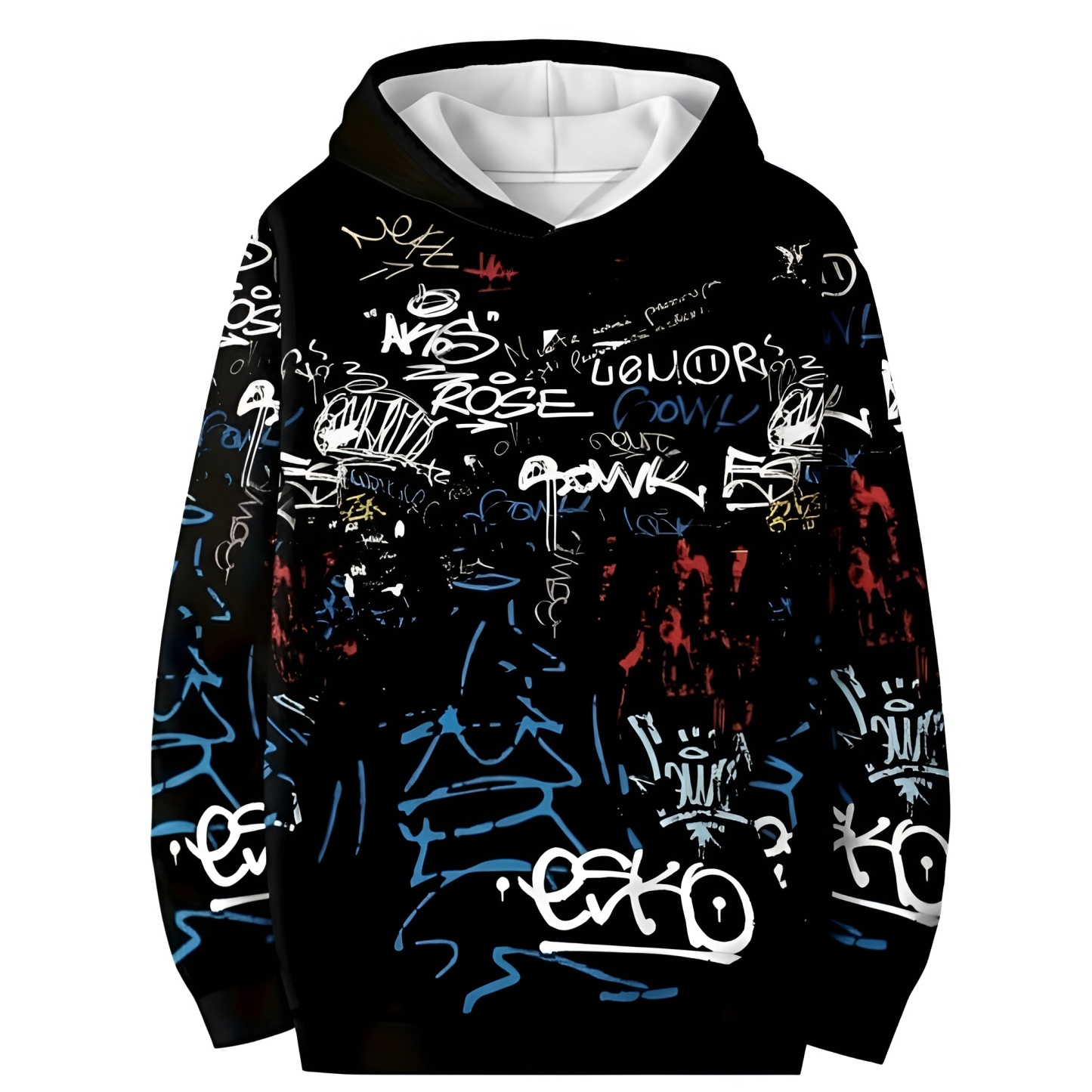 Graffiti Print Hooded Sweatshirt