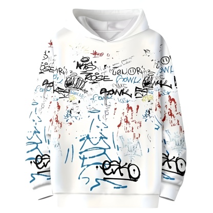 Graffiti Print Hooded Sweatshirt