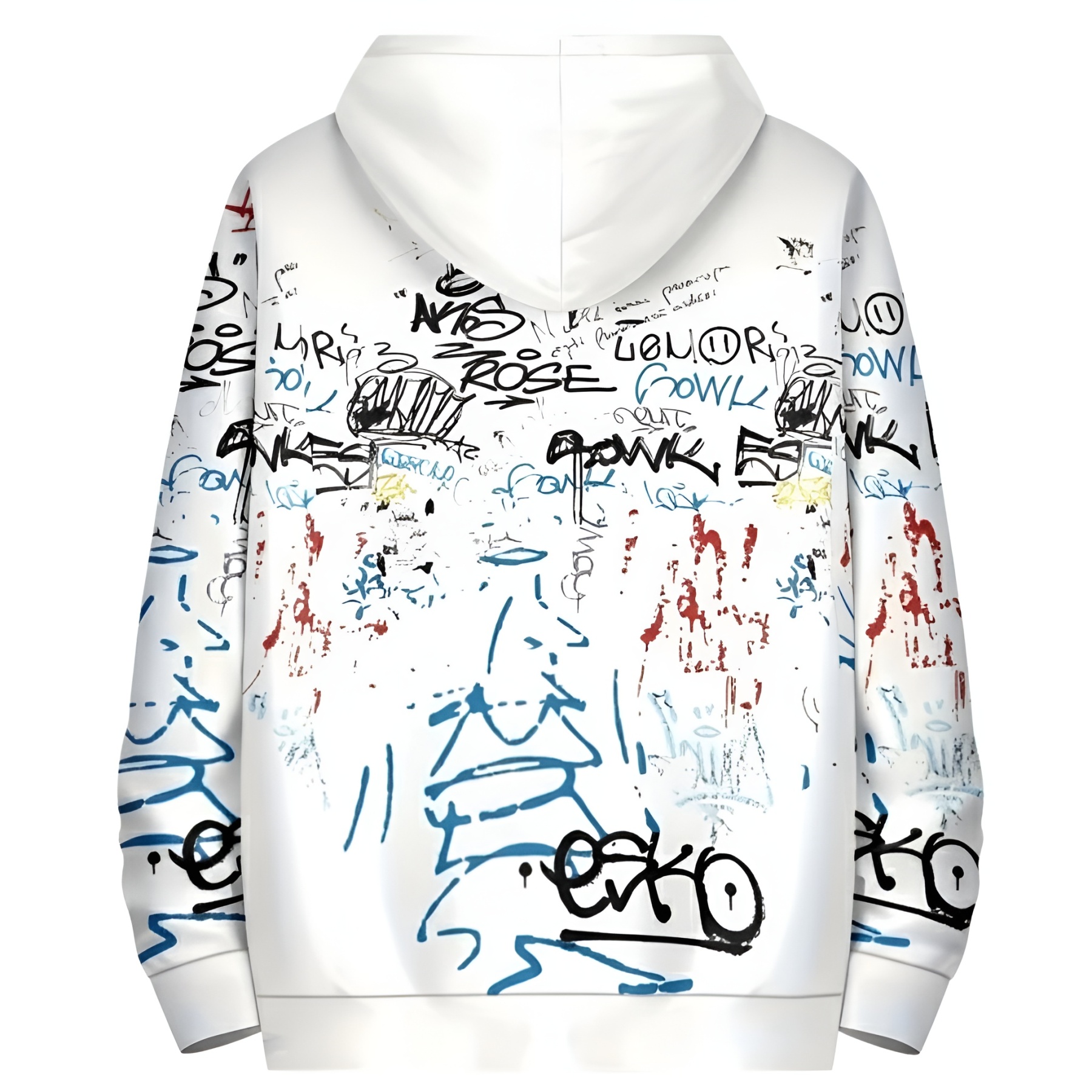 Graffiti Print Hooded Sweatshirt