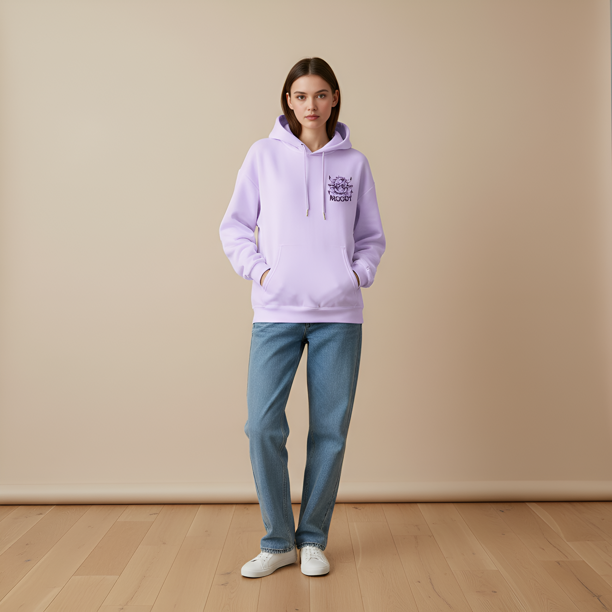 Highland Cow Graphic Print With Slogan Pullover Hoodie