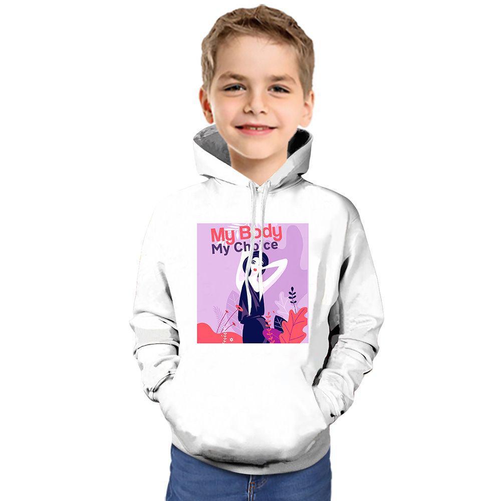 My Body My Choice Girl Print Hoodie For Kids-My 3D Hoodie