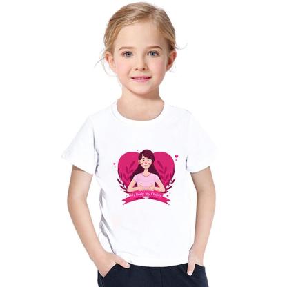 My Body My Choice Pink Print Kids T-Shirt-My 3D Hoodie