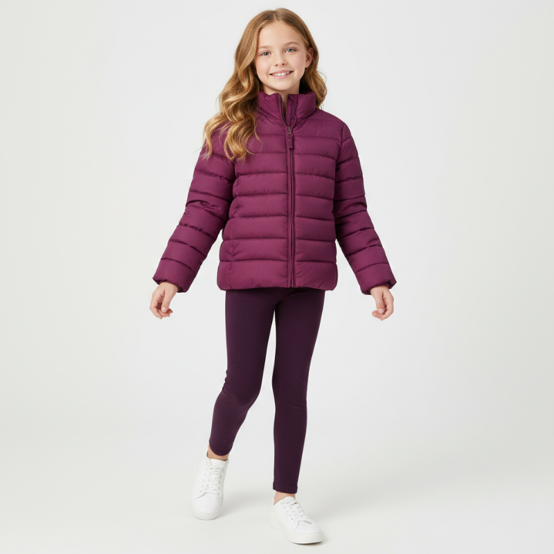 Lightweight Wind And Water Resistant Puffer Jacket For Girls