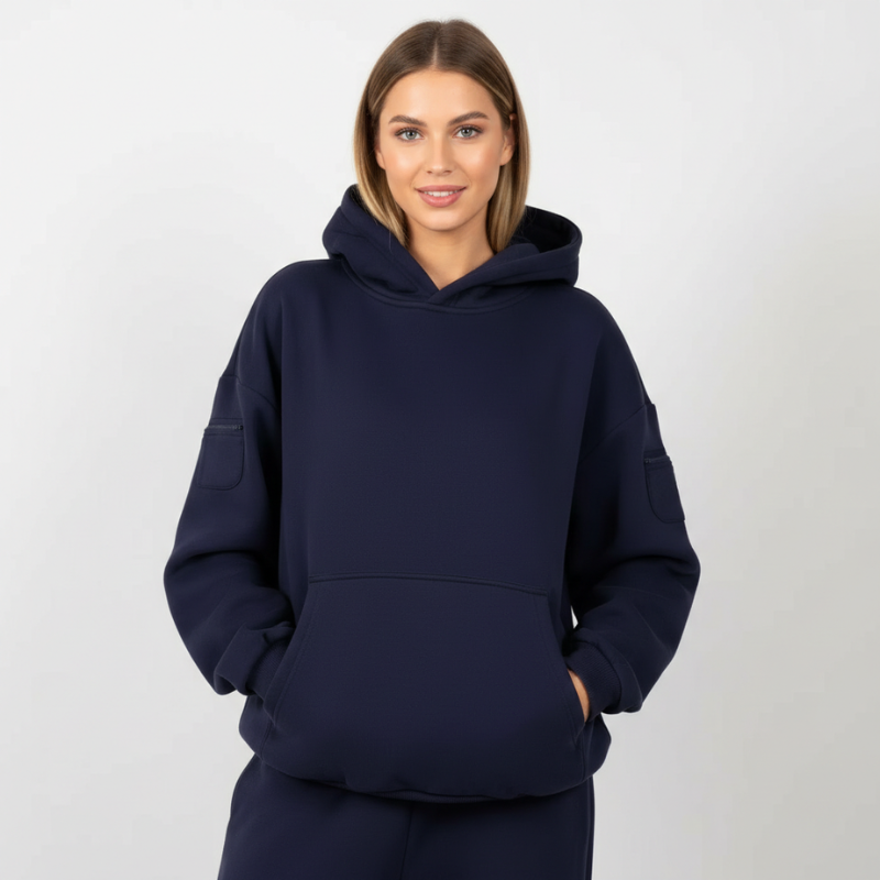 Oversized Fleece Pullover Hoodie For Women