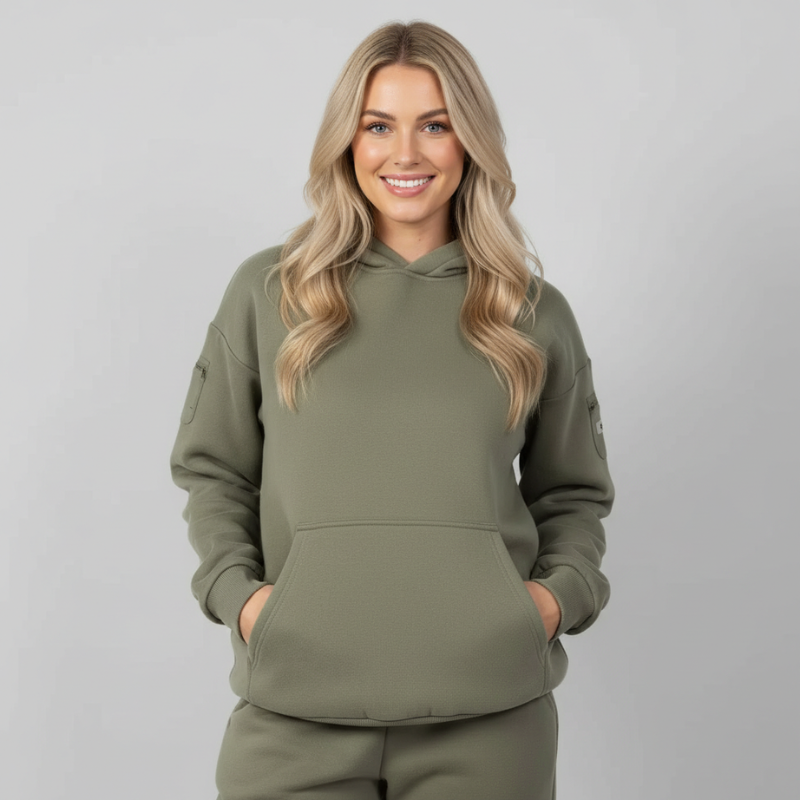 Oversized Fleece Pullover Hoodie For Women