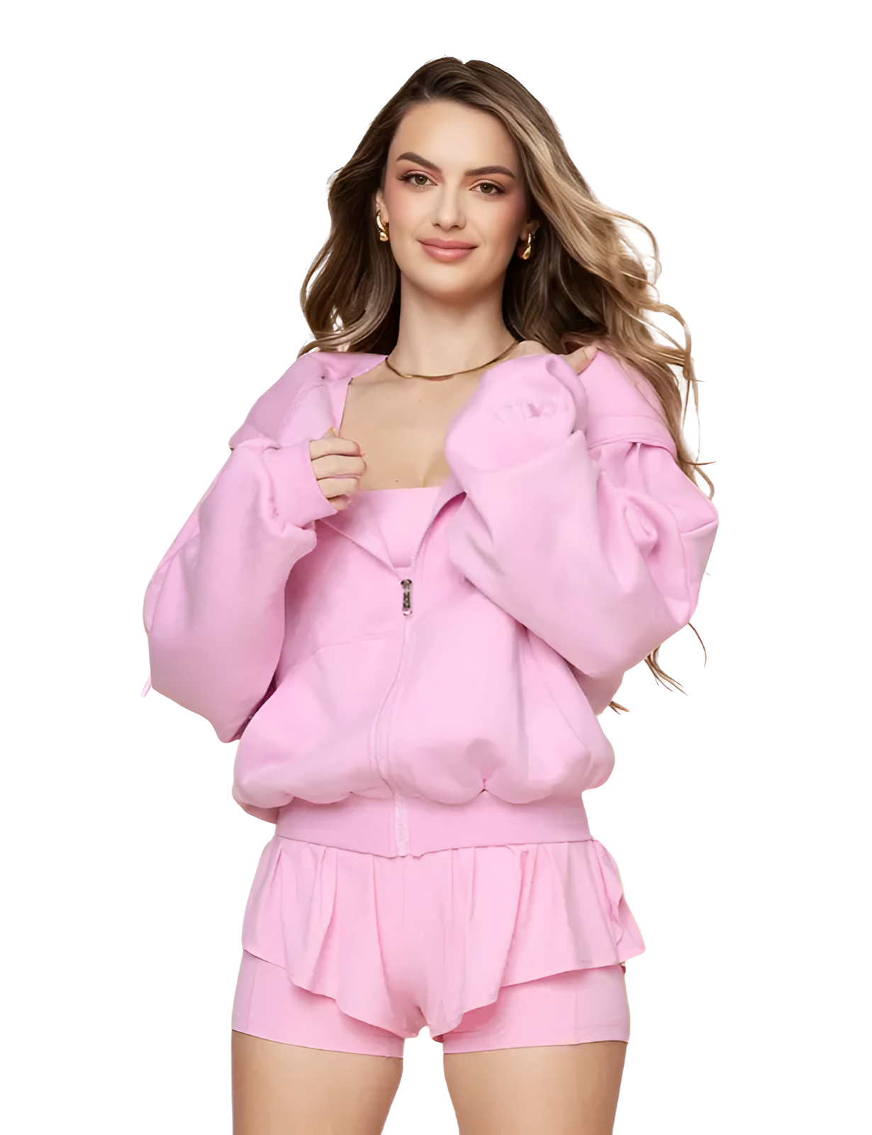 Oversized Zip Up Cloud Hoodie With Drawstrings