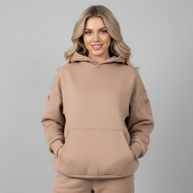 Oversized Fleece Pullover Hoodie For Women