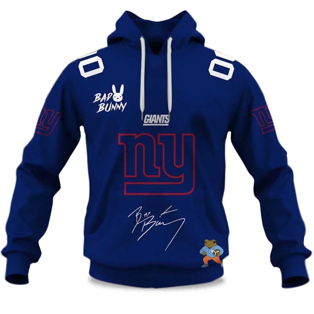 Personalized New York Giants Bad Bunny Bowl Hoodie