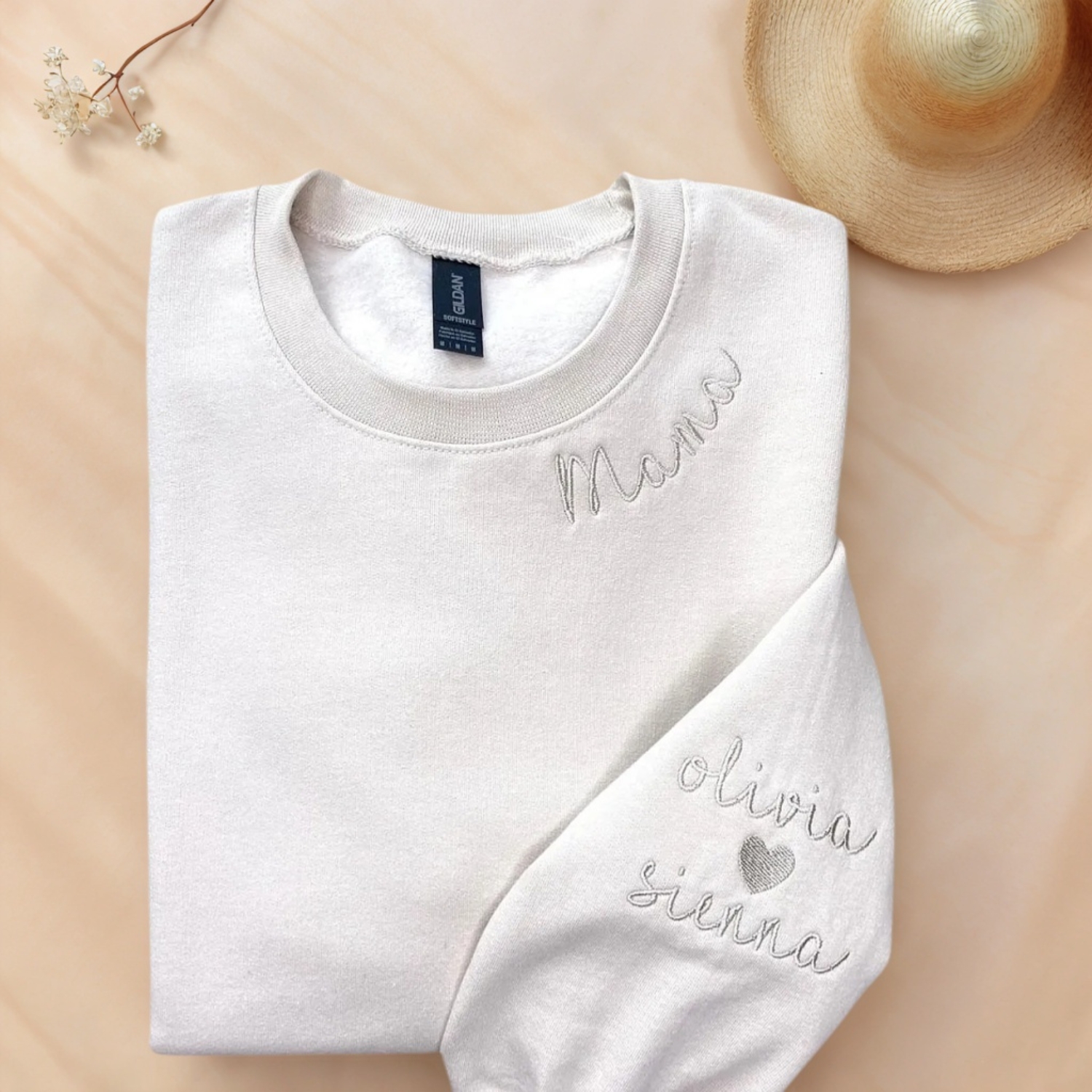 Personalized Mama Sweatshirt Featuring Names On Sleeve