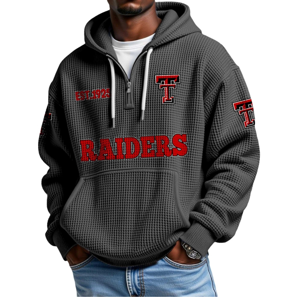 Raiders EST 1925 Quarter Zip Waffle Hoodie
