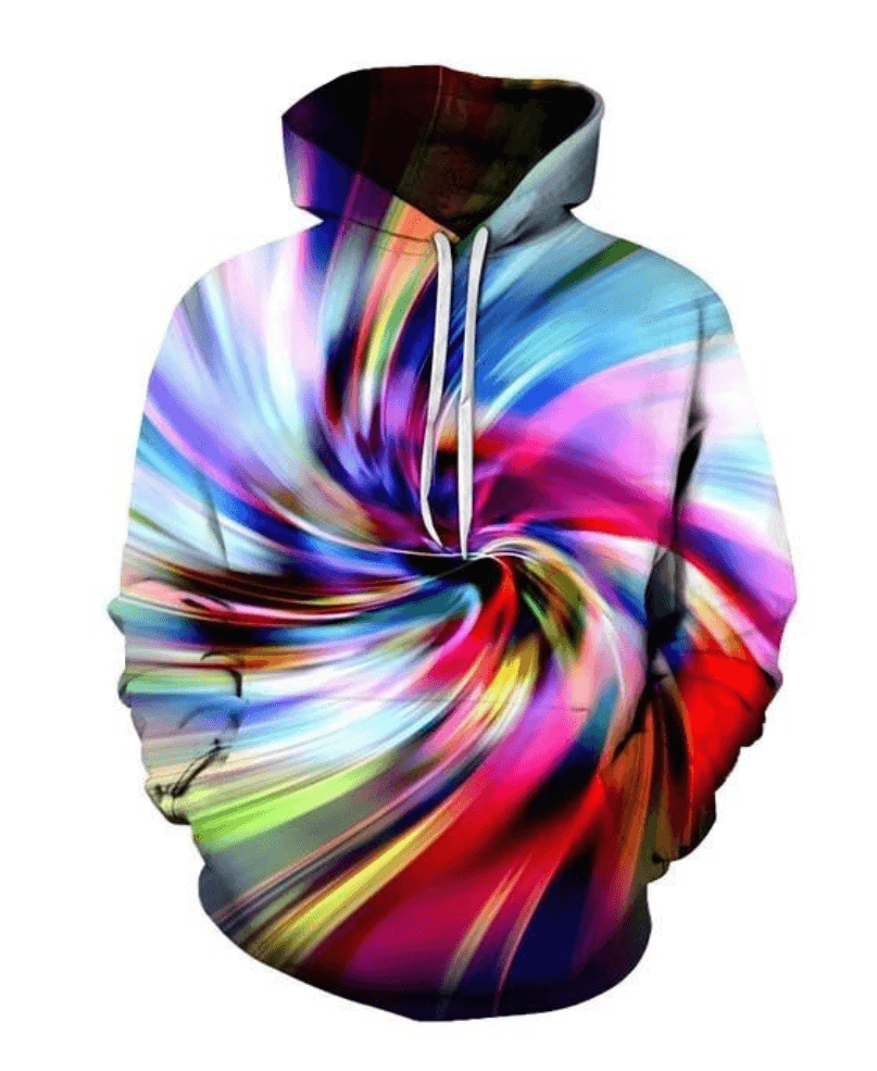 Rainbow Digital Swirl Hoodie-My 3D Hoodie
