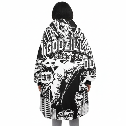 Retro Kaiju Oversized Wearable Blanket Hoodie