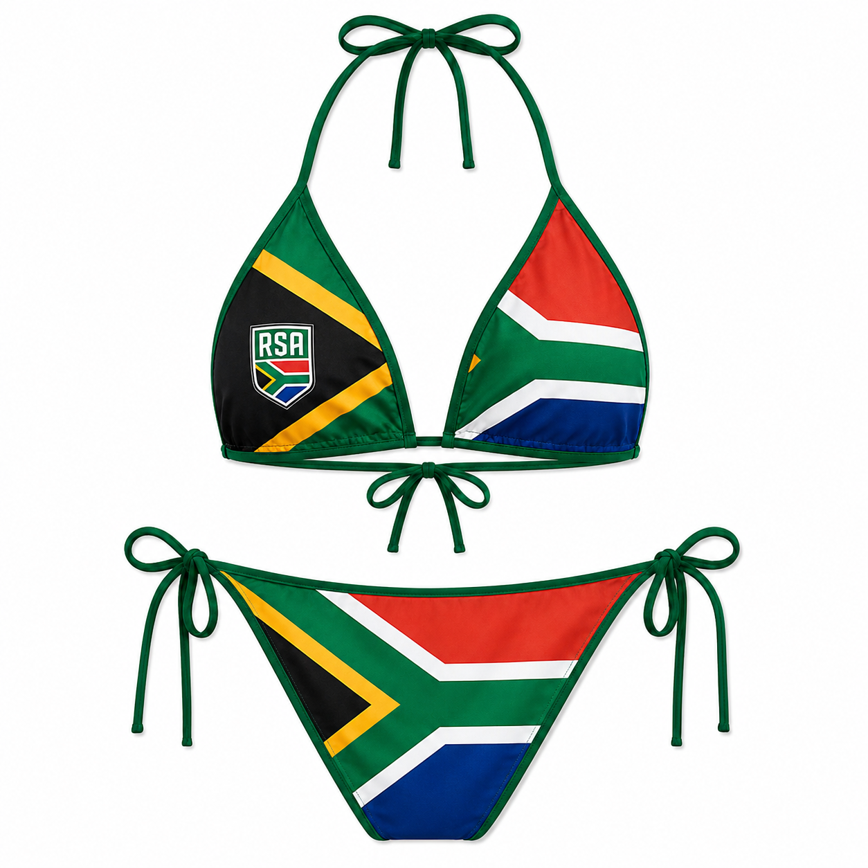 World Cup 2026 South Africa Football Fan Two Piece Bikini Set For Women