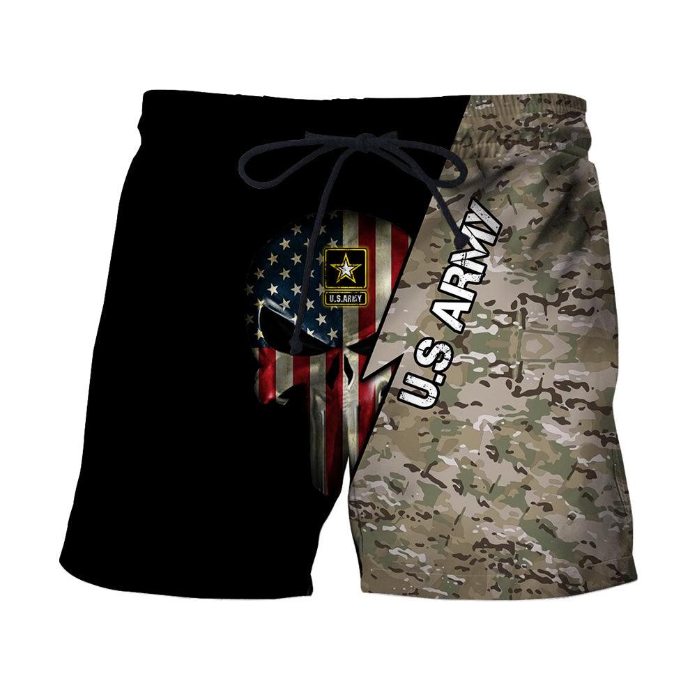 Camouflage Skull Shorts-My 3D Hoodie