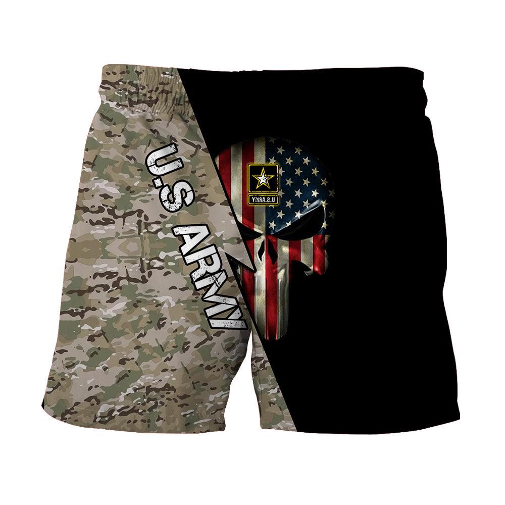 Camouflage Skull Shorts-My 3D Hoodie