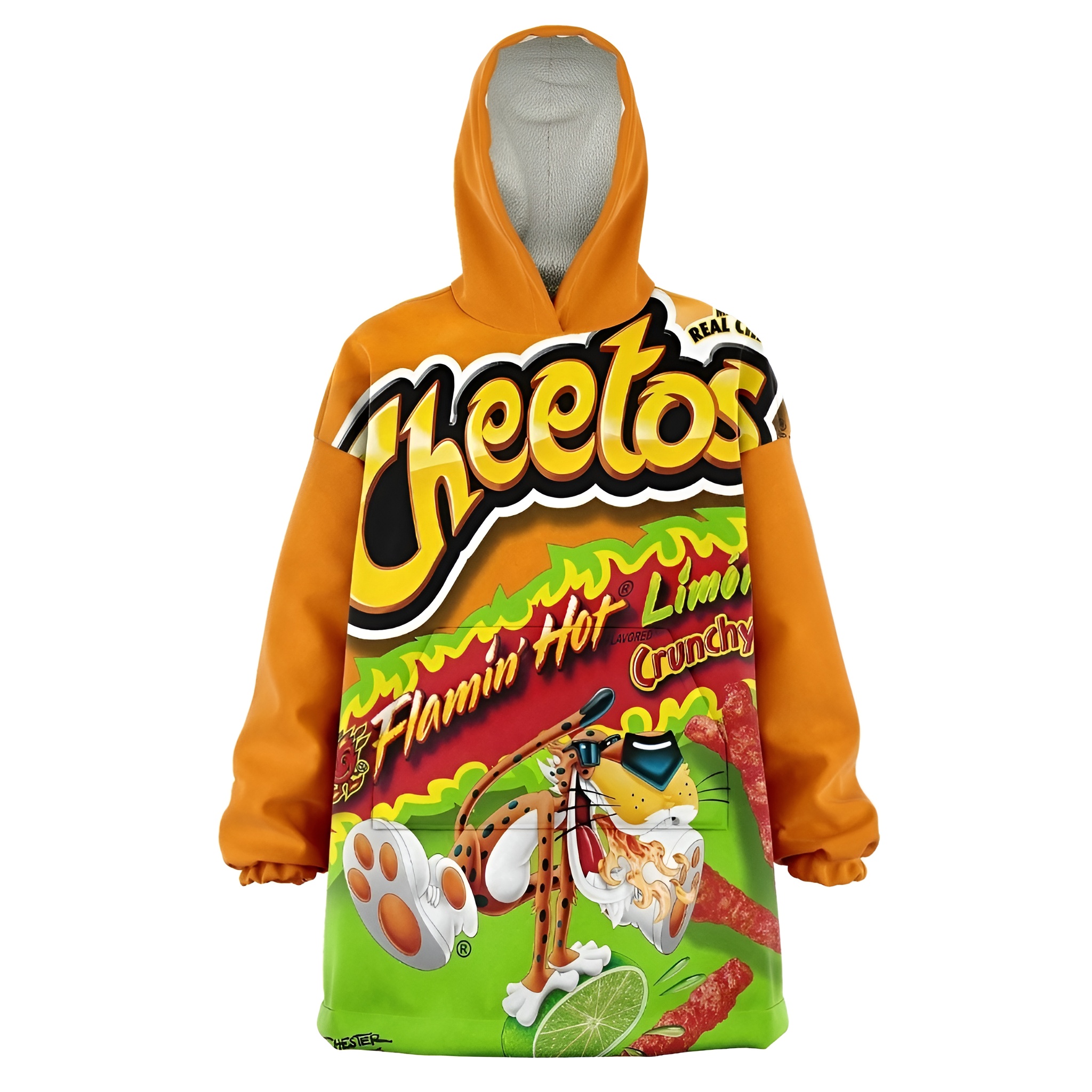 Spicy Snack Themed Oversized Fleece Blanket Hoodie