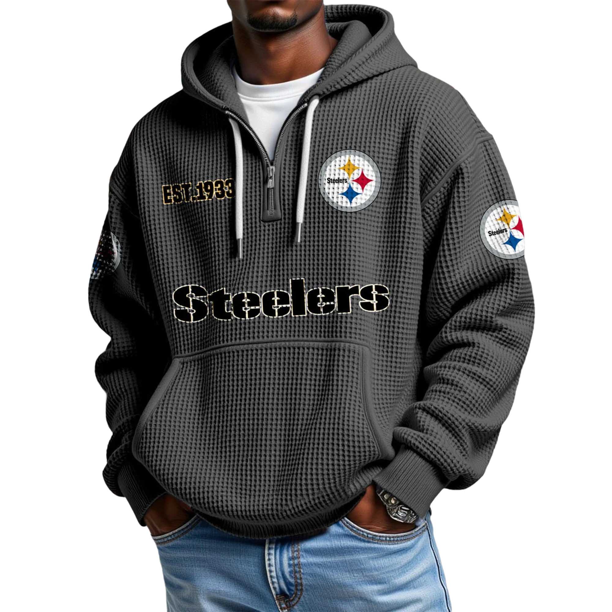 Steelers EST 1993 Waffle Quarter Zip Hoodie