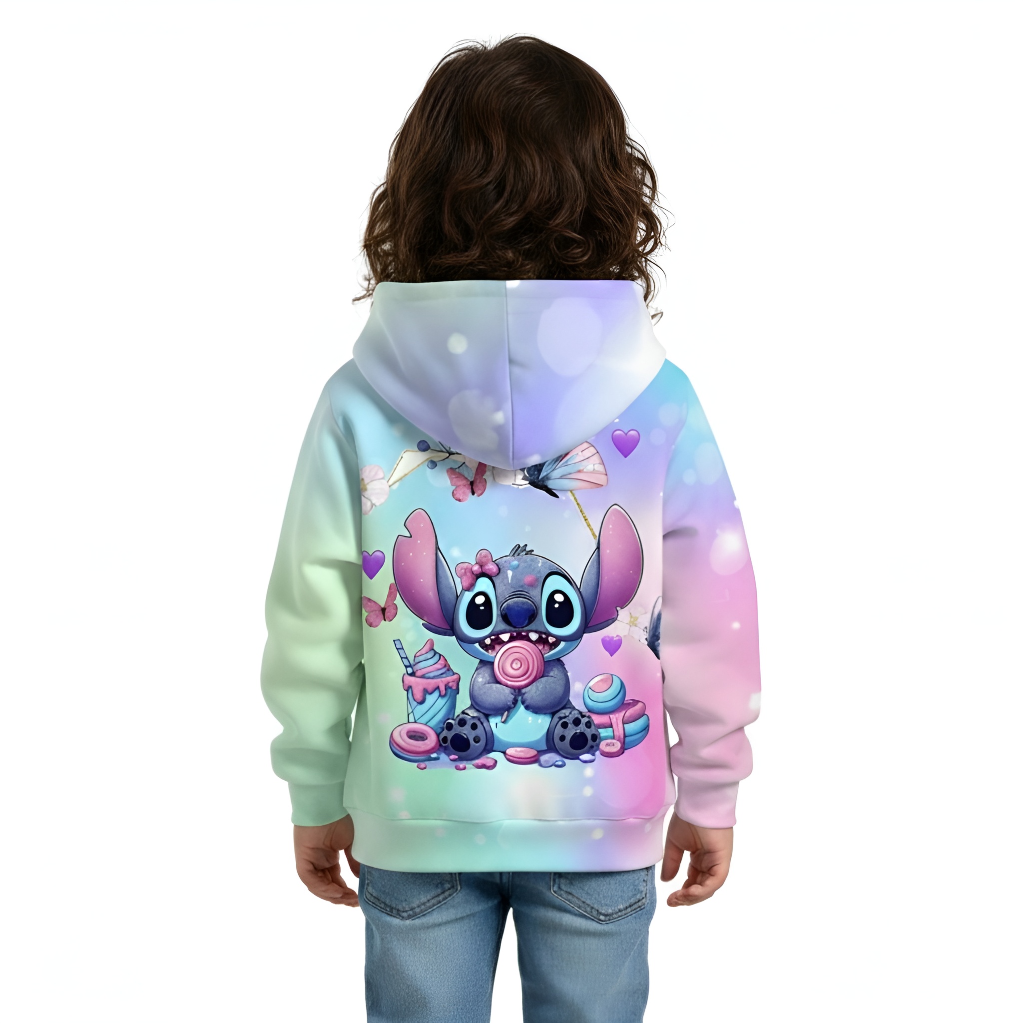 Stitch Girls And Boys 3D Dreamy Dessert Butterfly Print Hoodie