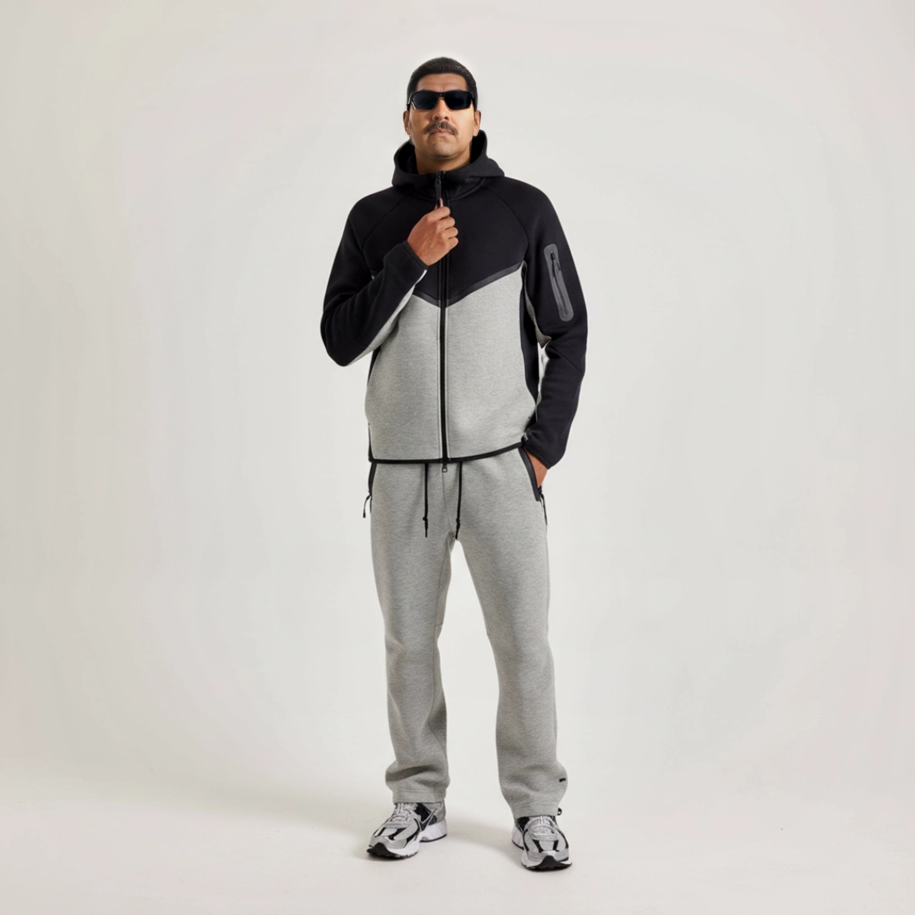 Tech Fleece Full Zip Hoodie Set For Men