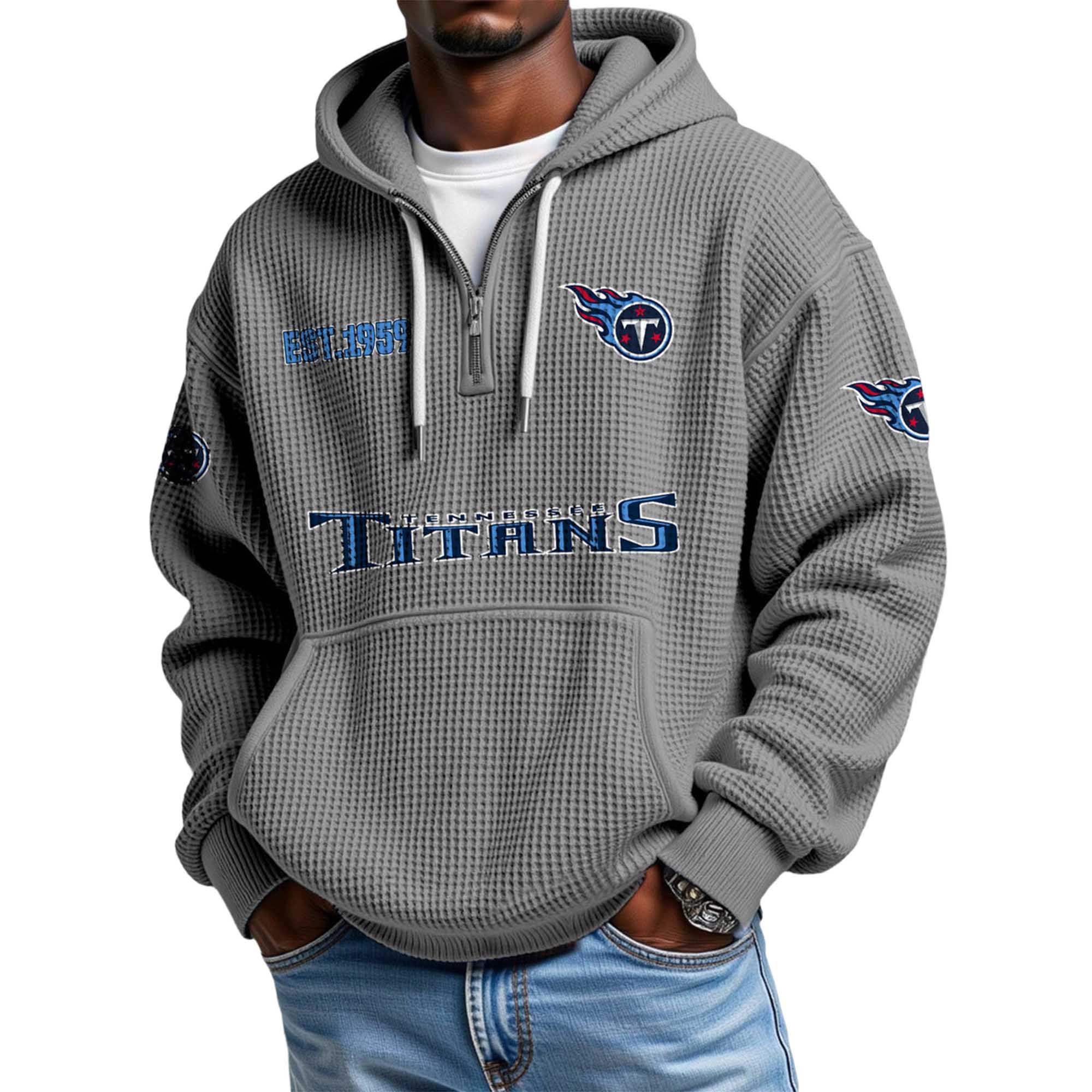 Titans EST 1959 Quarter Zip Waffle Hoodie