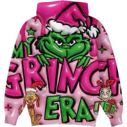 Ugly Christmas Themed Oversized Cartoon Printed Hoodie