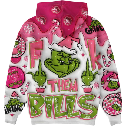 Ugly Christmas Themed Oversized Cartoon Printed Hoodie
