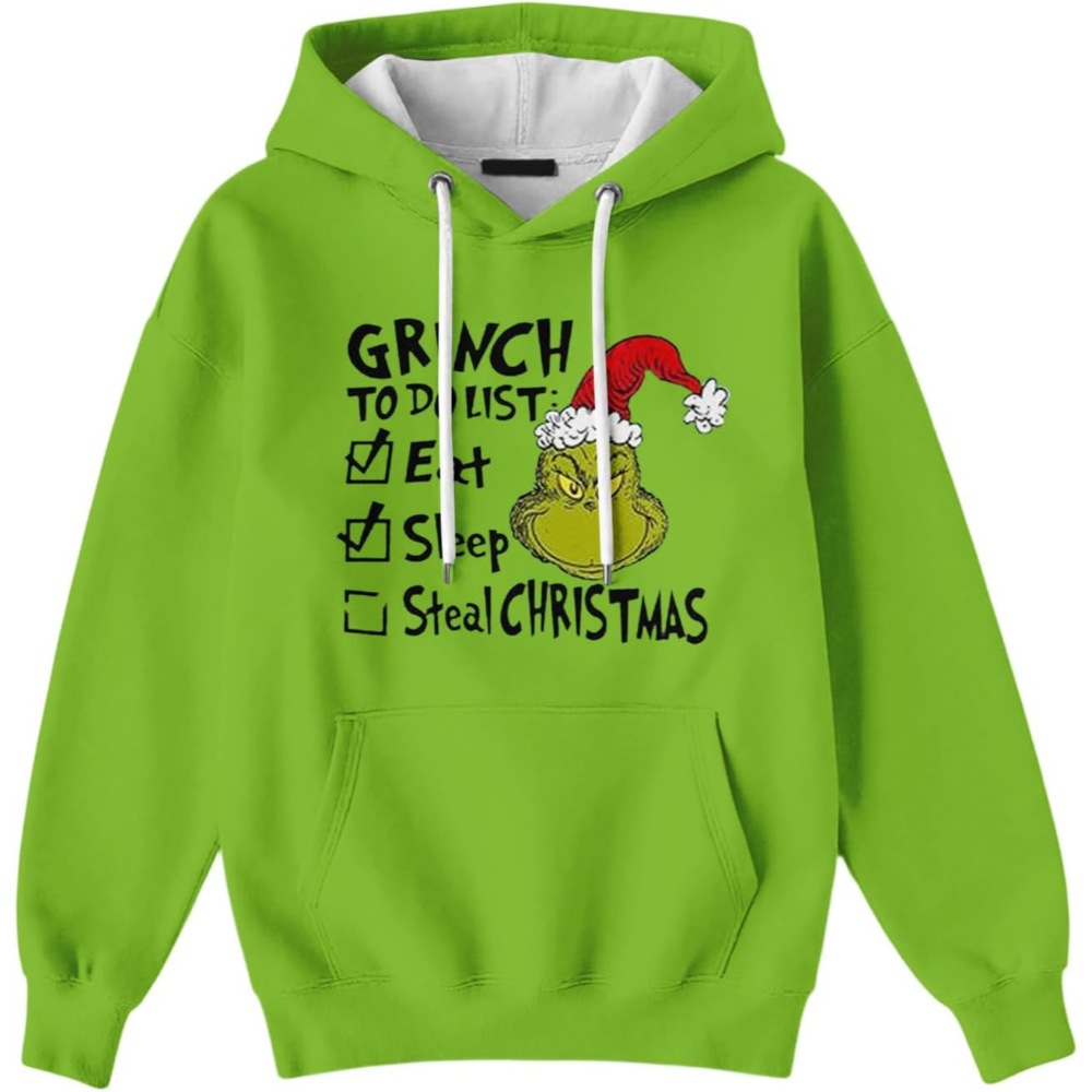 Ugly Christmas Themed Oversized Cartoon Printed Hoodie