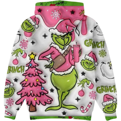Ugly Christmas Themed Oversized Cartoon Printed Hoodie