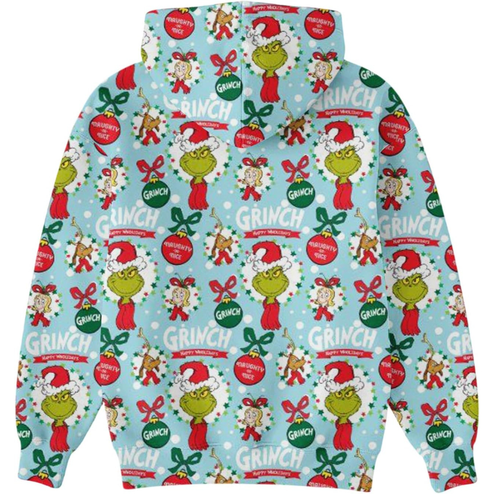 Ugly Christmas Themed Oversized Cartoon Printed Hoodie