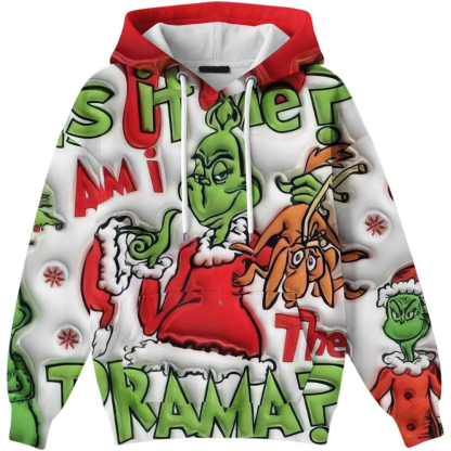 Ugly Christmas Themed Oversized Cartoon Printed Hoodie