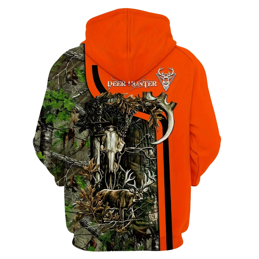 Men 3D Camo Casual Animal Print Pullover Hoodie Sweatshirt