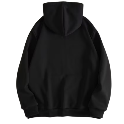 Polyester Blend Casual Zip Up Sweatshirt Hoodie With Kangaroo Pocket