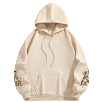 Women Floral Casual Polyester All Season Print Hoodie