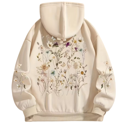 Cozy Casual Long Sleeve Soft Fleece Lining Women Drawstring Hoodie