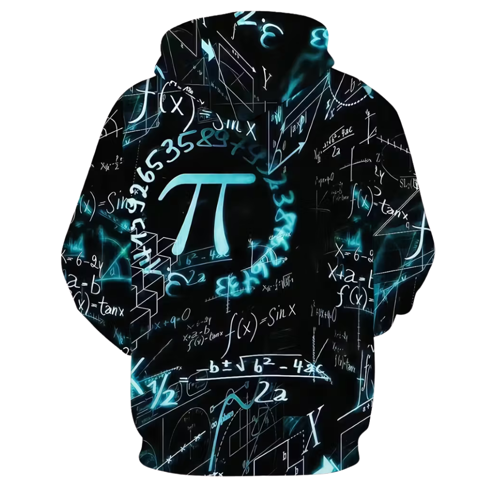 Mathematical Geometric Casual Printed Hoodie