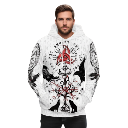 3D Graphic Print Long Sleeves Drawstring Hoodies