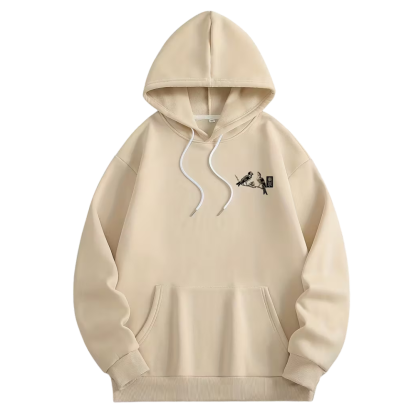 Geometric Pattern French Terry Casual Hoodie