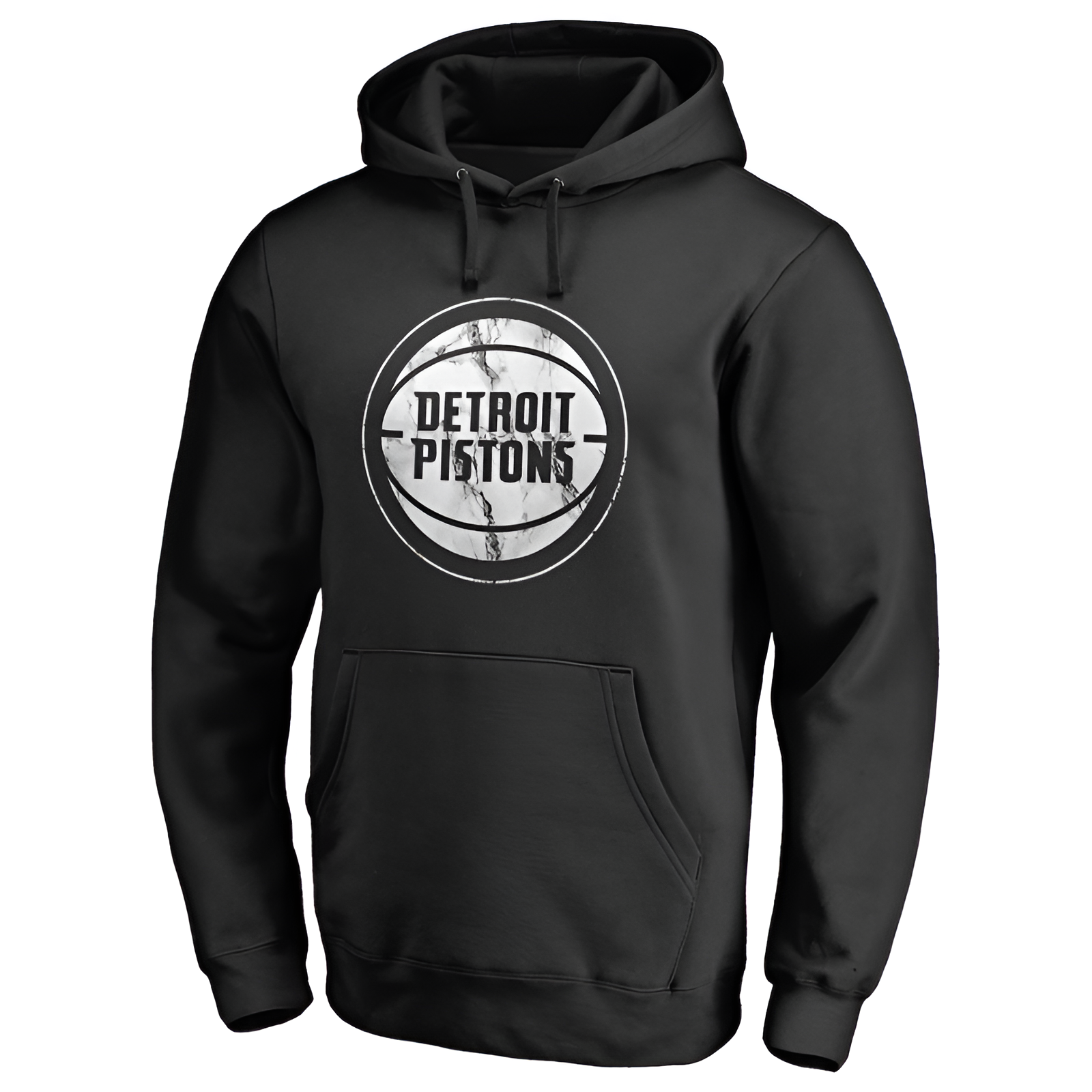 Mens Detroit Pistons Black Marble Logo Pullover Hoodie