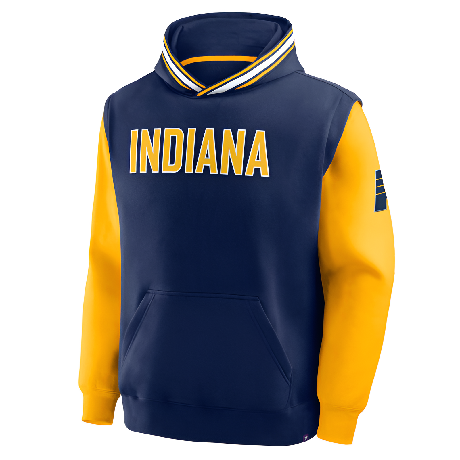 Men's Indiana Pacers Fanatics Navy Gold Half Court Shot Clock Fastbreak Hoodie