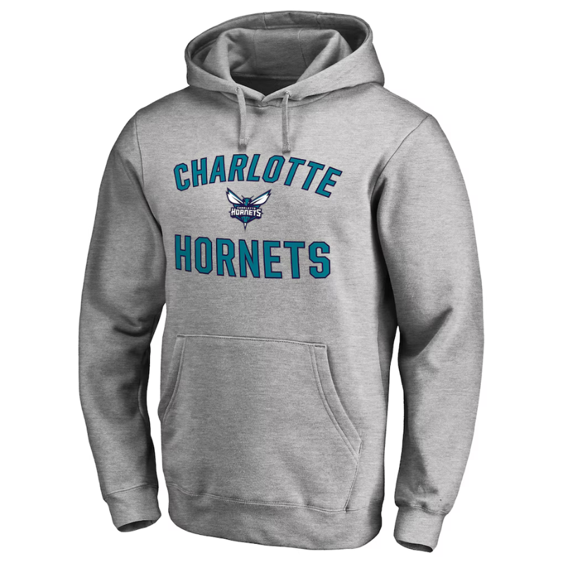 Mens Ash Charlotte Hornets Victory Arch Pullover Hoodie