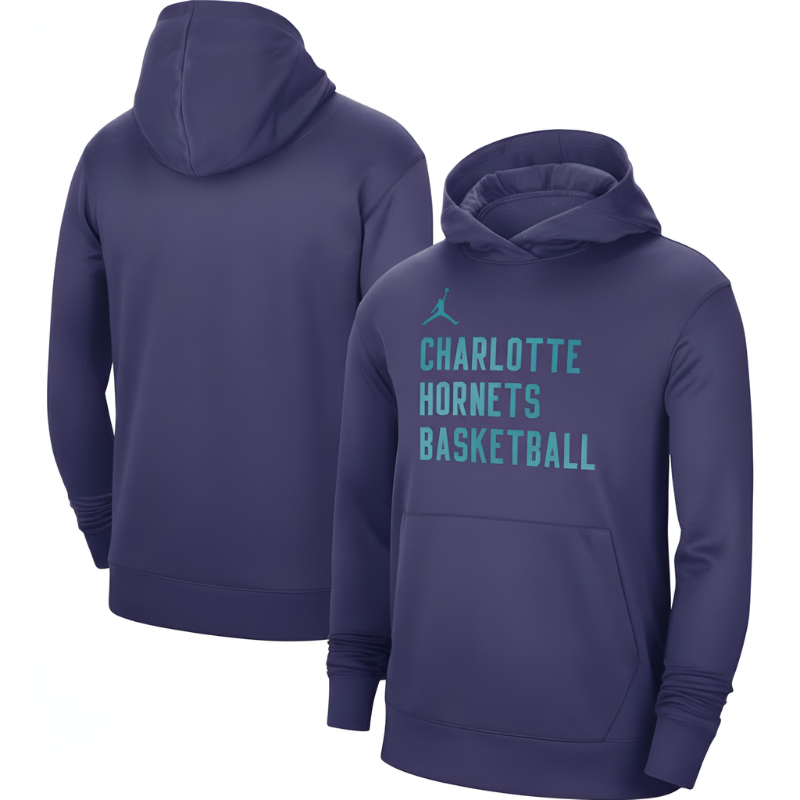 Charlotte Hornets Basketball Team Performance Spotlight Printed Long Sleeve Hoodie