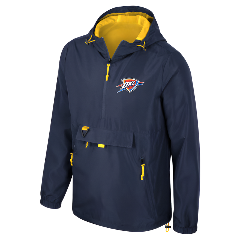 Oklahoma City Thunder Basketball Themed Quarter Zip Jacket