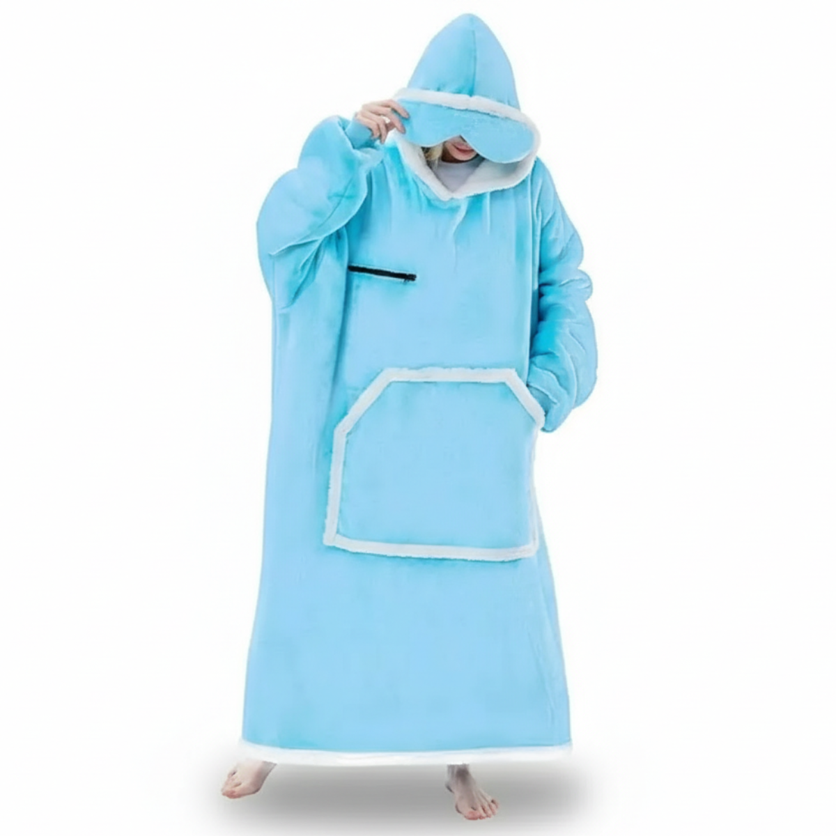 Cozy Oversized Sleep Blanket Hoodie With Built In Mask 