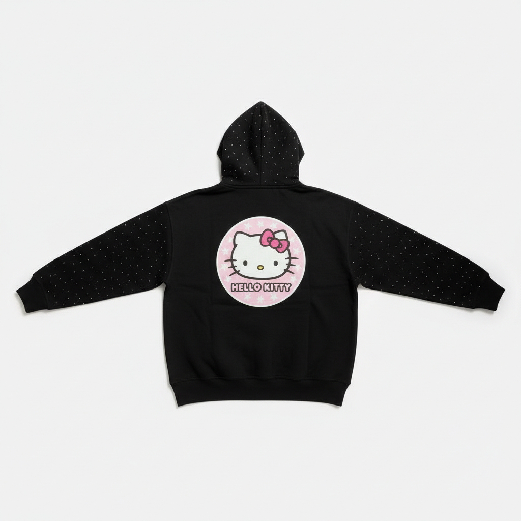 Cartoon Themed Graphic Zip Up Hoodie